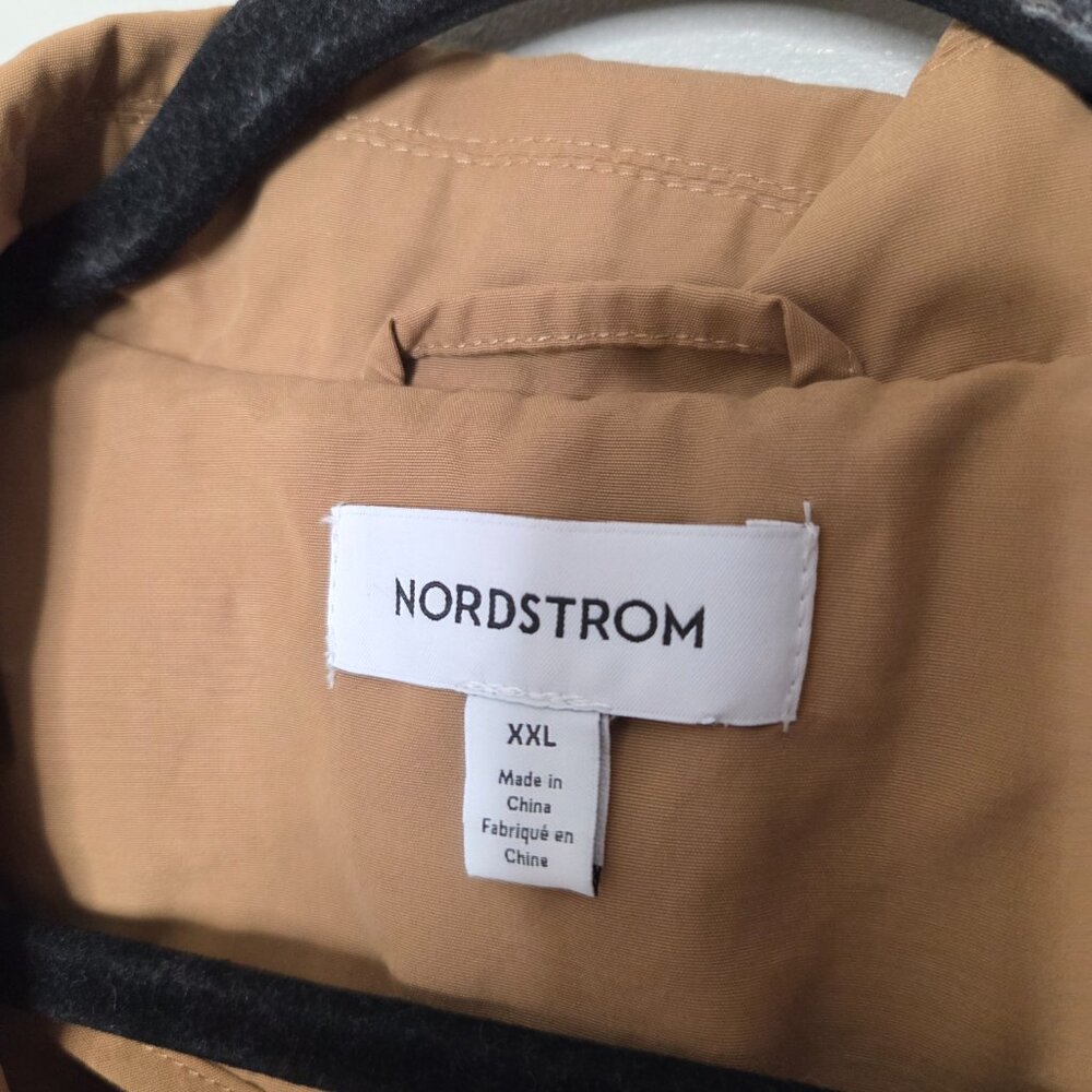 NORDSTROM Solid Brown Tan Button Front Trench Coat - image 4